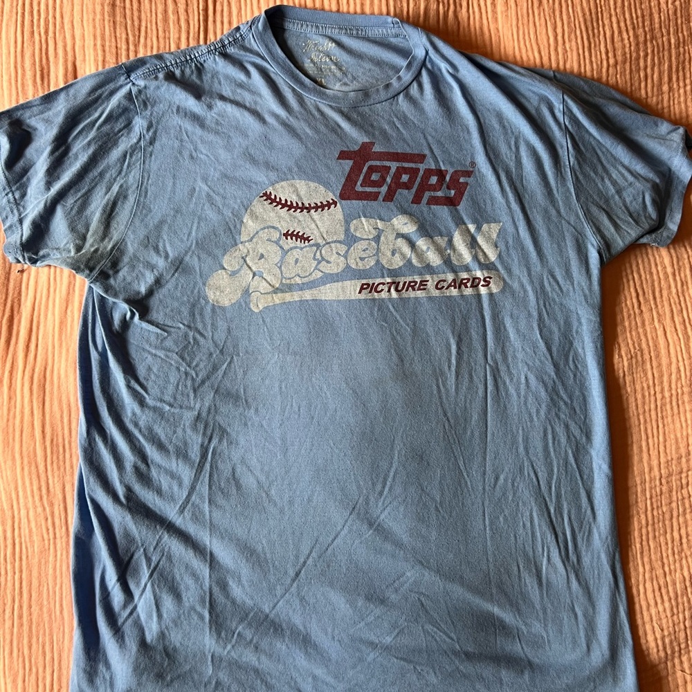 Topps Baseball Picture Cards Trading Traded MLB Blue T-Shirt XL RARE VINTAGE